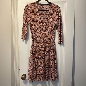 Pink and Navy wrap dress